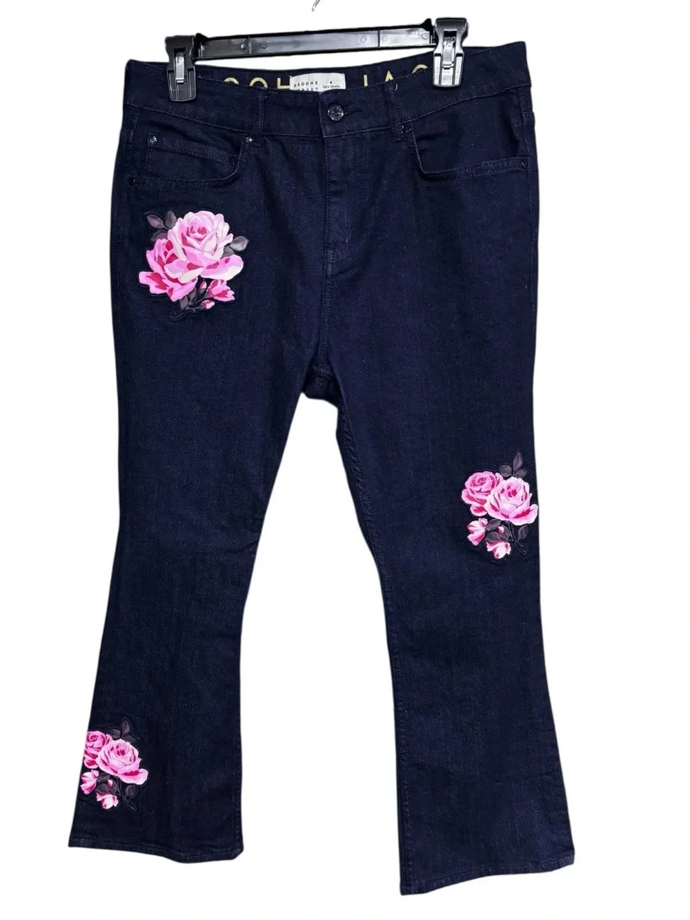 Kate Spade Broome Street Dark Wash Jeans Rose Kick Flare Cropped 30x24